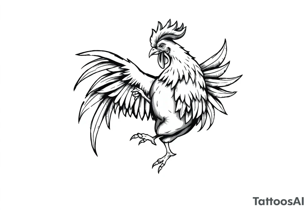 fighting rooster tattoo idea