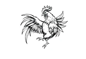 fighting rooster tattoo idea