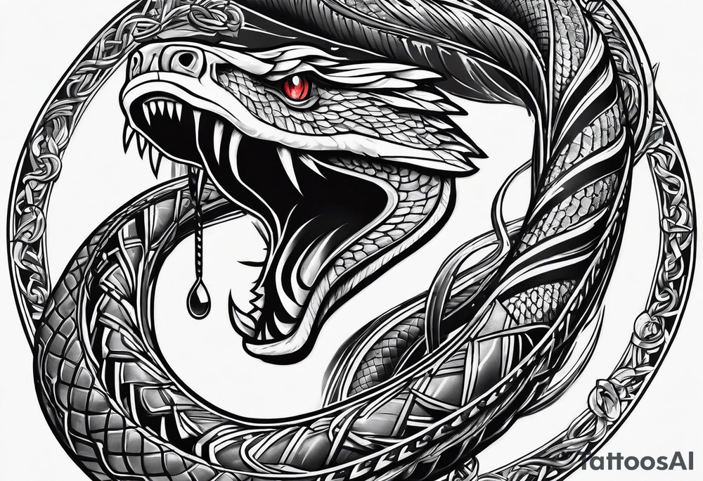 Snake axe tattoo idea