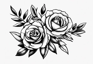 Olive branch with a small rose tattoo idea