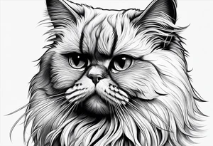 simple very side profile persian cat tattoo idea