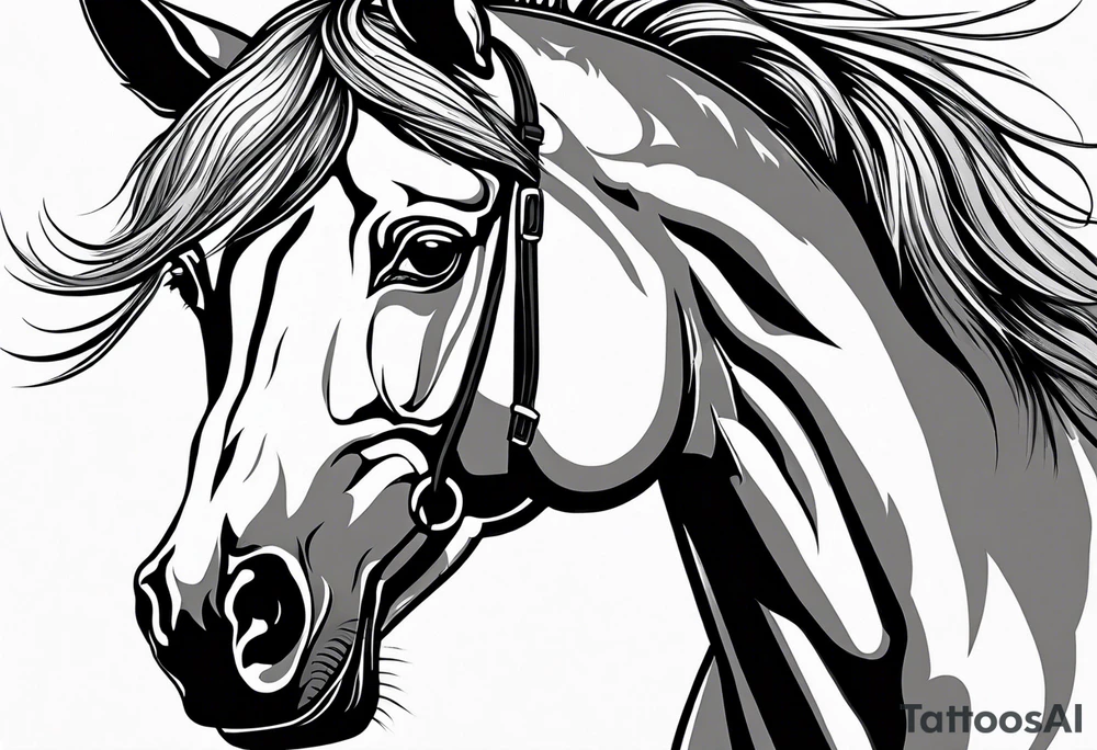 Horse with a wolf tattoo idea