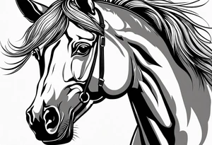 Horse with a wolf tattoo idea
