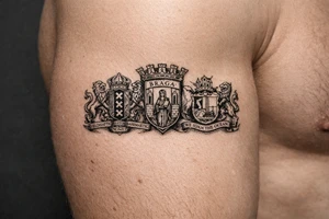 Crests of Amsterdam and Braga and New Brighton tattoo idea