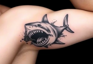 shark with open mouth frontal. tattoo idea