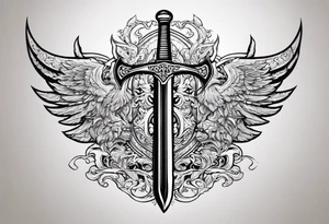 Valhalla sword warrior funeral tattoo idea