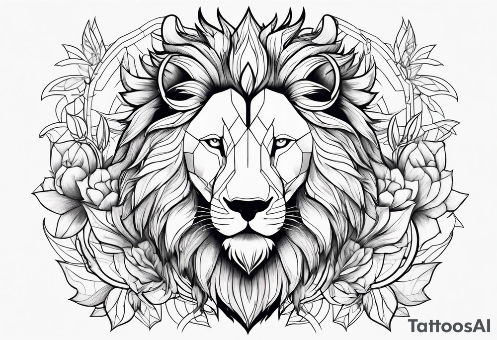 lion and wolf together but playful tattoo idea