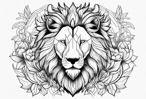 lion and wolf together but playful tattoo idea
