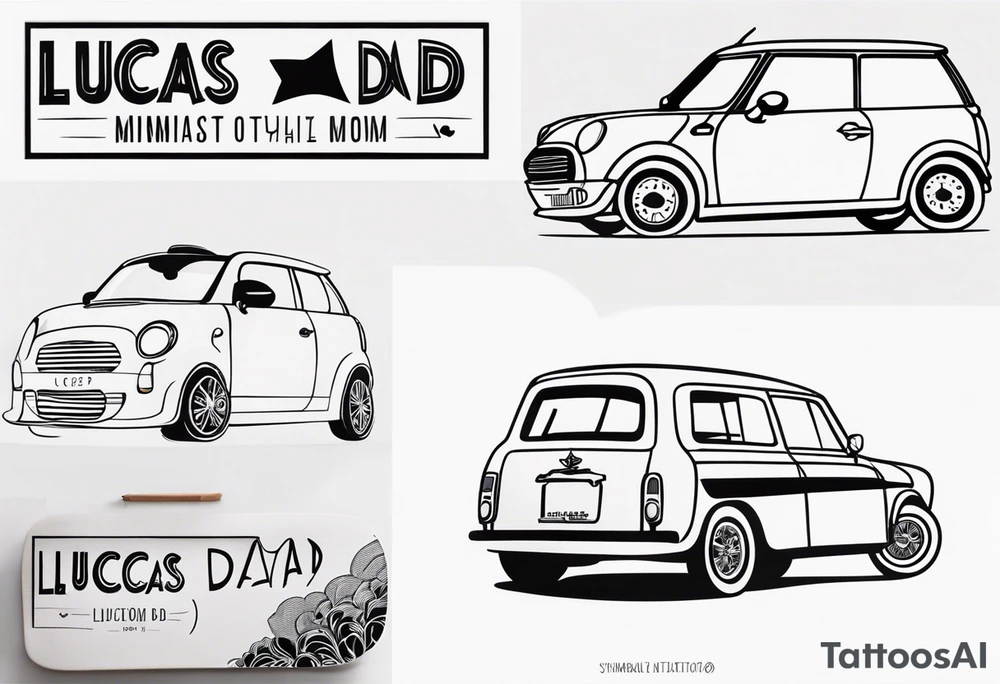 minimalist mini tattoo for couples (half mom and half dad), of our son's name "Lucas" tattoo idea