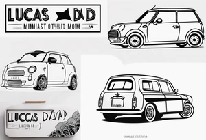 minimalist mini tattoo for couples (half mom and half dad), of our son's name "Lucas" tattoo idea