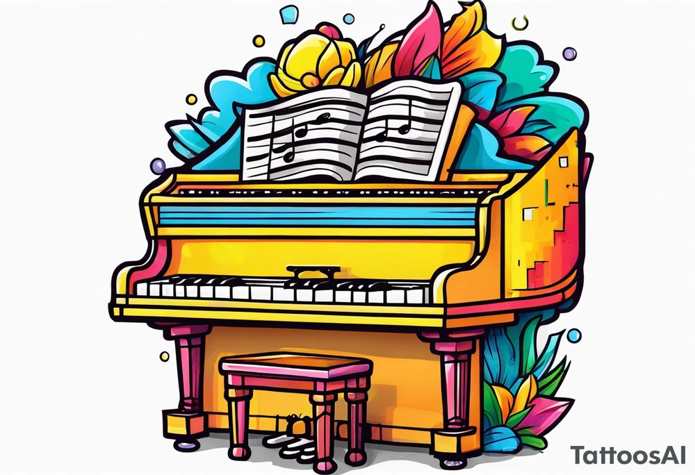 Organ pipes piano tattoo idea