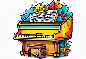Organ pipes piano tattoo idea