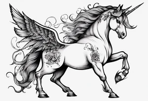 fat pegasus unicorn that looks like a rebel tattoo idea