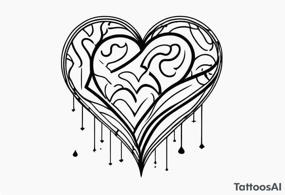 Brain, heart, love, abstract, symbolism tattoo idea