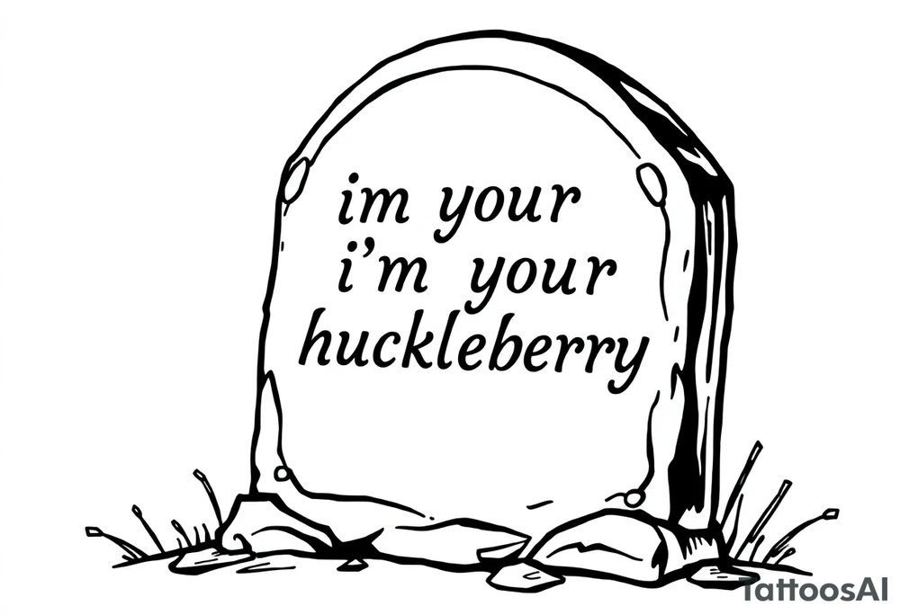 Val Kilmer cartoon tombstone saying “i”m your huckleberry” tattoo idea