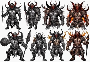 Demon in plate armor tattoo idea