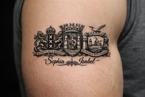 Crests of Amsterdam and Braga and New Brighton. My daughters names Sophia and Isabel. tattoo idea