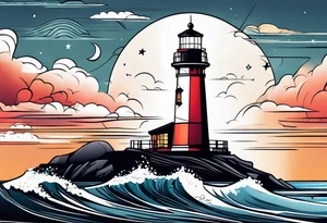 lighthouse,  minimalist tattoo idea