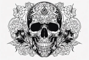 Creepy skull tattoo idea