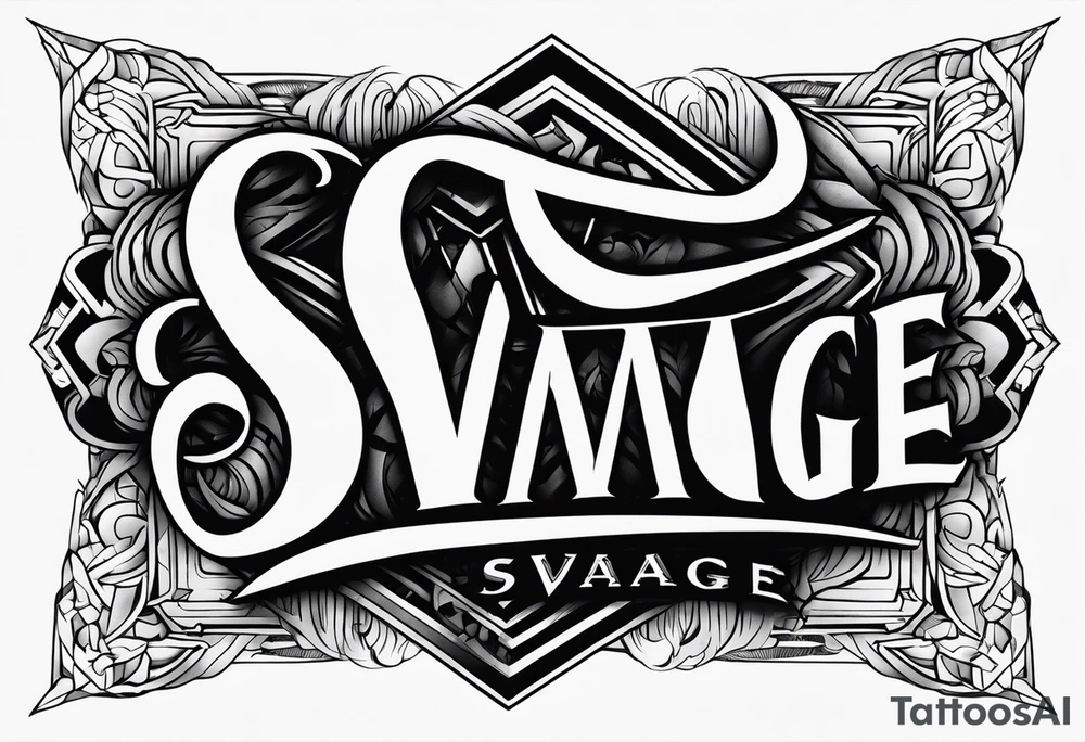 savage lettering tattoo idea