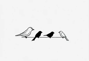 Four little birds... two of them are flying tattoo idea