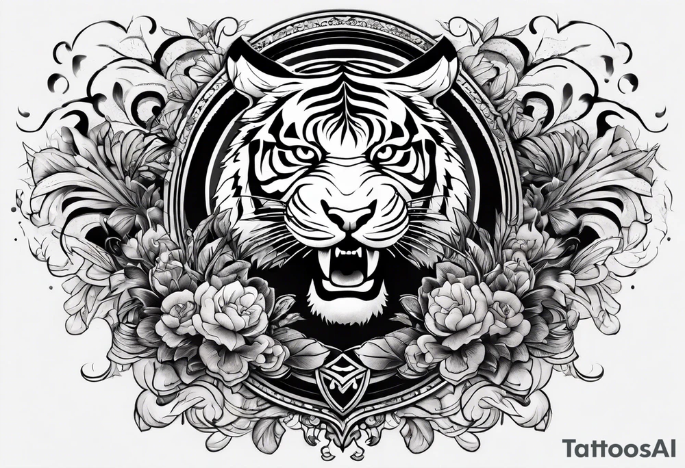 tiger leaping tattoo idea