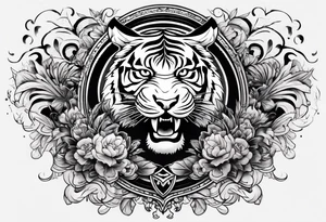 tiger leaping tattoo idea
