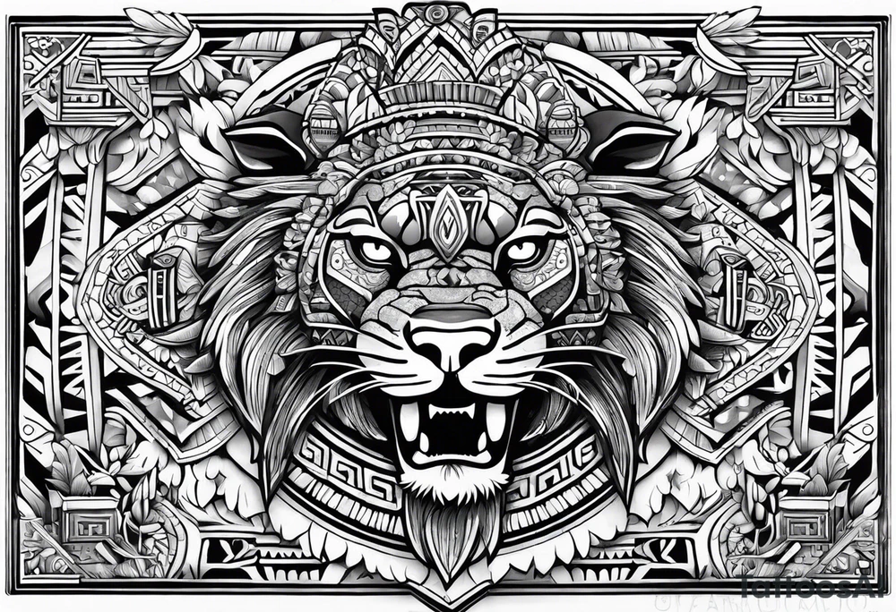 Aztec animal tattoo idea