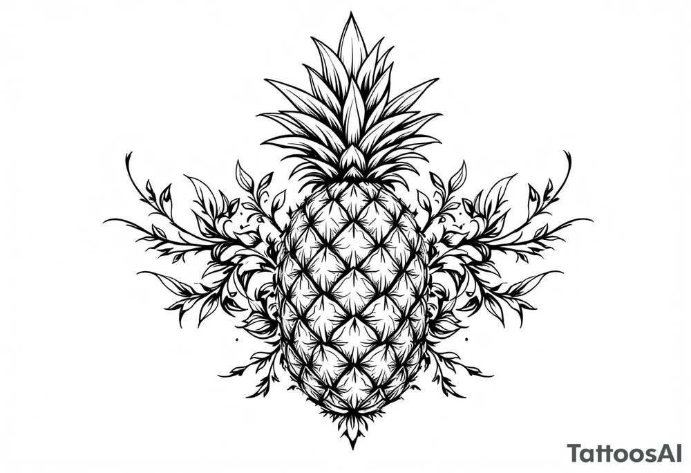 Crown pineapple vagina tattoo idea