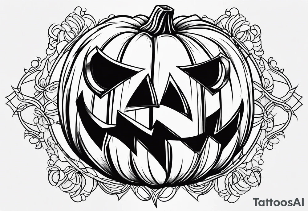 Pumpkin masculine tattoo idea