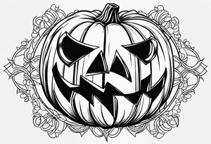 Pumpkin masculine tattoo idea