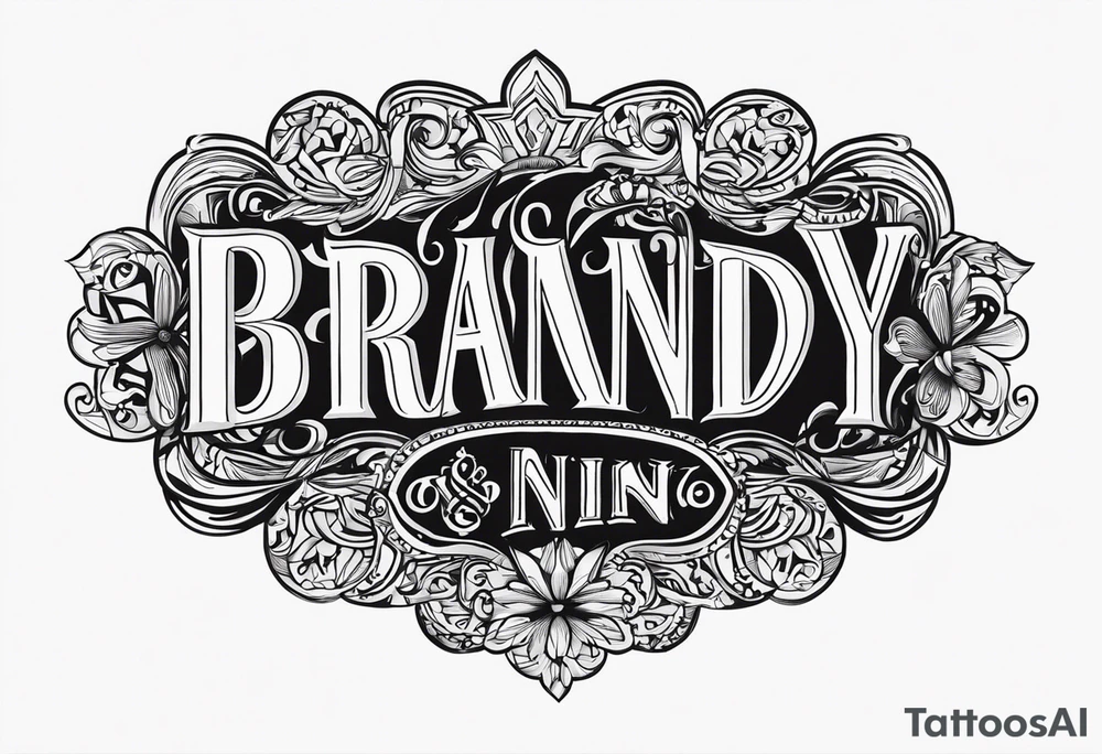 Gram that reads brandy in one oriantation and Shane in the opposite tattoo idea