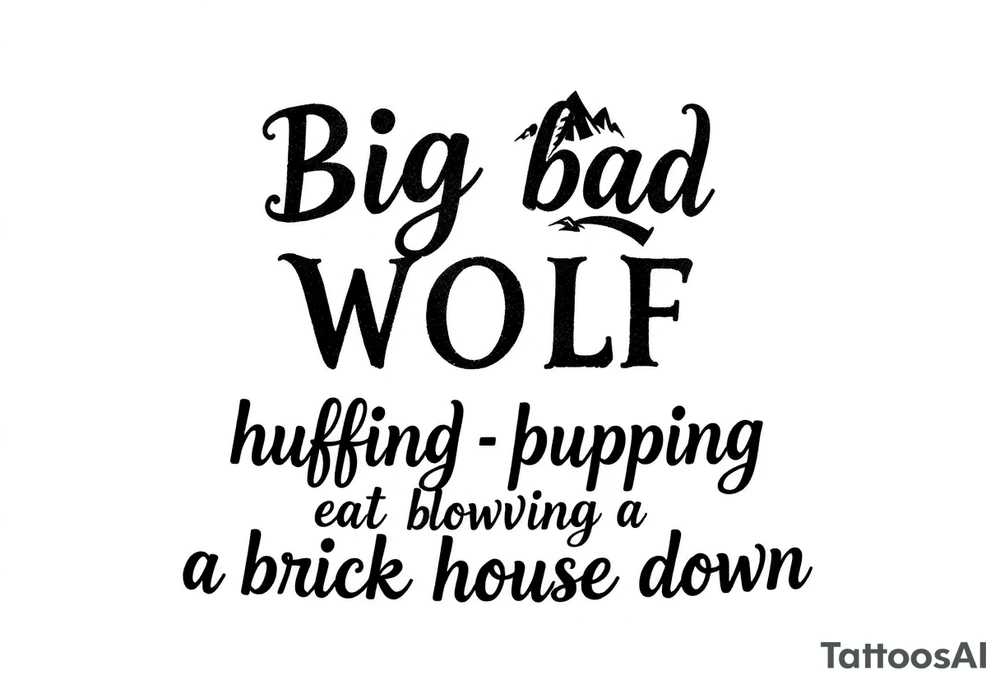 Big bad wolf huffing puffing and blowing a brick house down tattoo idea