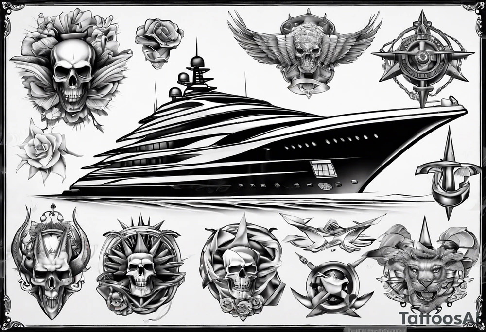 mega yacht tattoo idea