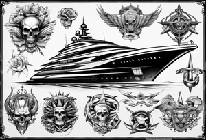 mega yacht tattoo idea