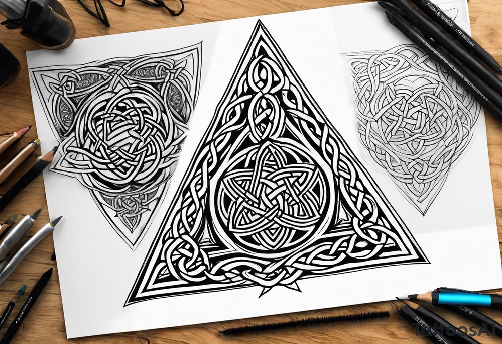 celtic knot triangle tattoo idea