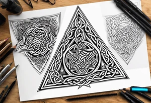 celtic knot triangle tattoo idea