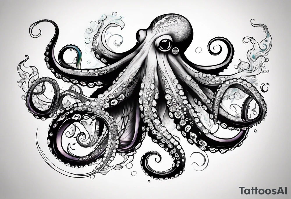 Under water, octopus tattoo idea