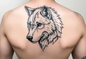 A solitary yet sublime and noble wolf and its progeny. the face for arm tattoo tattoo idea