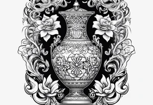 Traditional vase tattoo idea