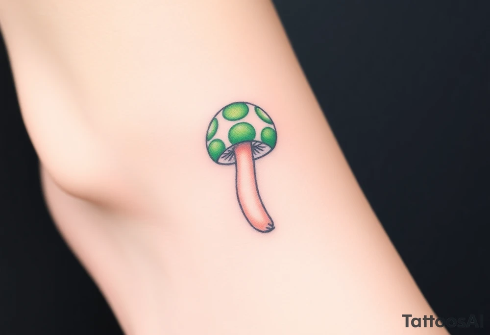 Super Mario green 1up mushroom tattoo idea
