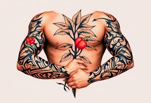 Pepper plant peach tree tattoo idea