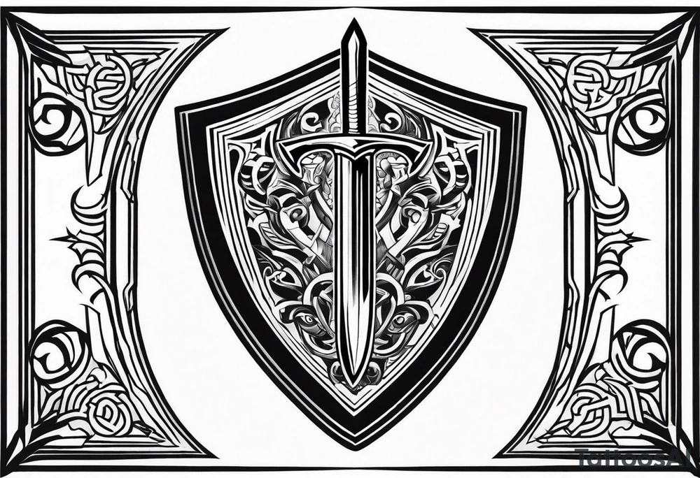Valhalla sword shield tattoo idea