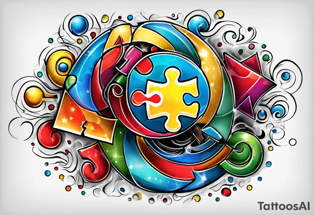 Autism puzzle piece tattoo idea