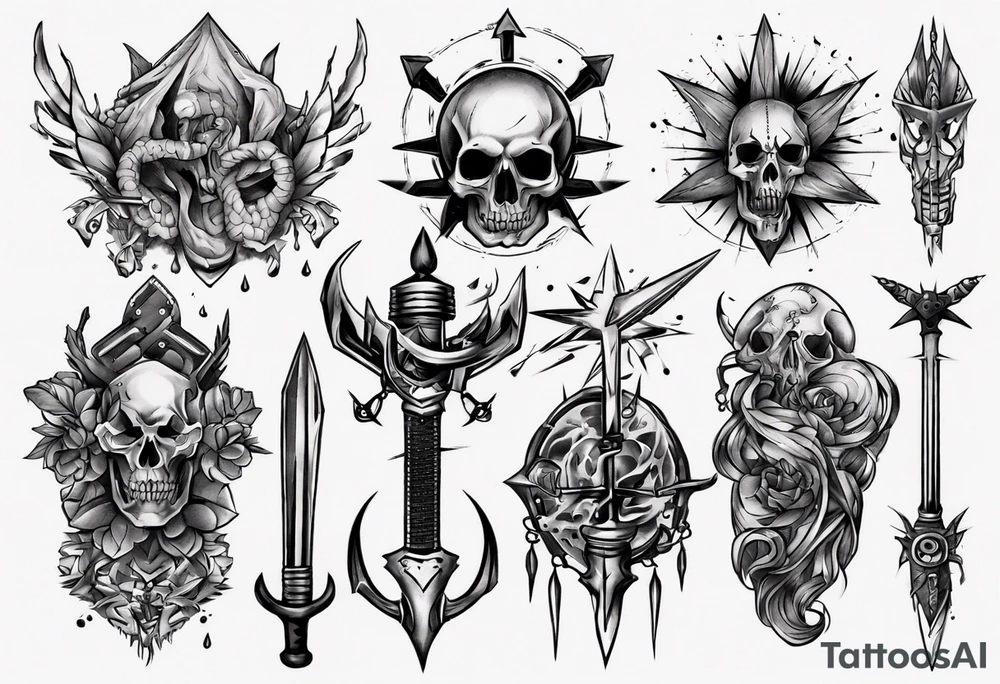 Cold weapons tattoo idea