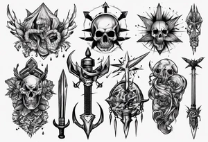 Cold weapons tattoo idea