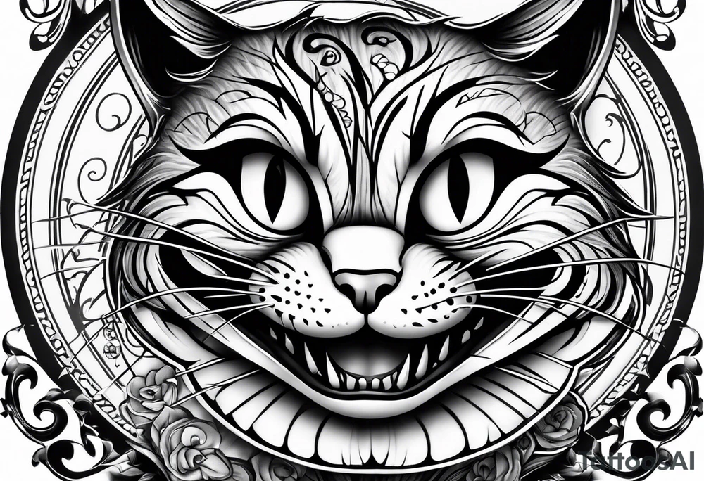Cheshire cat tattoo idea