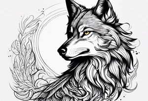 Phoenix wolf tattoo idea