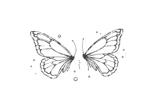 Simple outline of butterflies with lots of sparkles and some bubbles tattoo idea