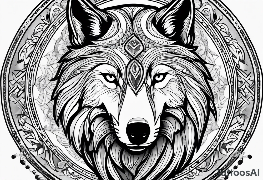 full chest,grey wolf,turkish history,nationalizm tattoo idea